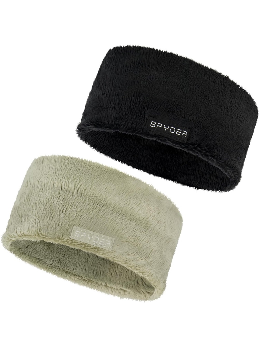 Spyder Faux Fur Headbands - Black & Sage